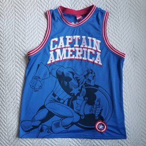 Captain America Jersey XL Blue Red Retro